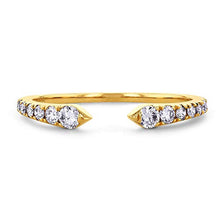 Load image into Gallery viewer, 14K Solid Gold Genuine Natural Diamond Open Band Ring