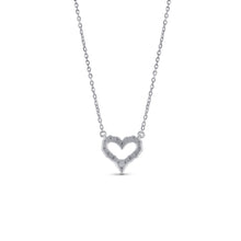 Load image into Gallery viewer, 14k Solid Gold Genuine Natural Diamond Heart Necklace Classic Open Design for Women or Girls White Yellow Rose Gold