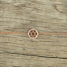 Load image into Gallery viewer, Social Value 14K Solid Rose Gold Natural Diamond Star of David Bracelet