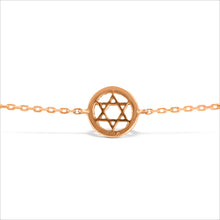 Load image into Gallery viewer, Social Value 14K Solid Rose Gold Natural Diamond Star of David Bracelet