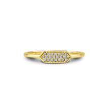 Load image into Gallery viewer, Social Value 14k Solid Gold and Genuine Natural Diamond Hexagon Shaped Ring