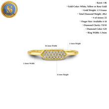 Load image into Gallery viewer, Social Value 14k Solid Gold and Genuine Natural Diamond Hexagon Shaped Ring