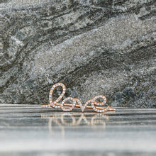 Load image into Gallery viewer, Single (Half Pair) 14k and Genuine Diamond LOVE Ear Crawler Climber Earrings Microset in White, Yellow or Rose Gold for Women