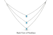Load image into Gallery viewer, 18K Gold Layered Genuine Turquoise and Diamond Delicate Multi Strand Necklace for Women w/ Adjustable Length Drawstring Chain