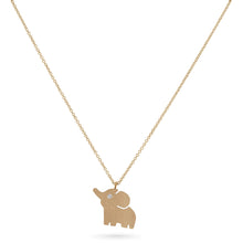Load image into Gallery viewer, 18K Gold & Diamond Elephant Pendant Necklace | Dainty Golden Elephant Charm Adjustable Chain Necklace | Animal Jewelry For Women + Girls