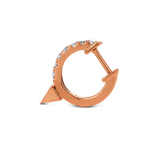 Load image into Gallery viewer, Single (Half Pair) 14k Gold Natural Diamond Huggy Earring with Spike | Single | Minimalist Lobe/Second Hole Earring | Everyday Stud