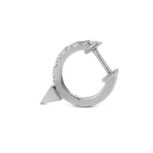 Load image into Gallery viewer, Single (Half Pair) 14k Gold Natural Diamond Huggy Earring with Spike | Single | Minimalist Lobe/Second Hole Earring | Everyday Stud