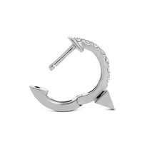 Load image into Gallery viewer, Single (Half Pair) 14k Gold Natural Diamond Huggy Earring with Spike | Single | Minimalist Lobe/Second Hole Earring | Everyday Stud