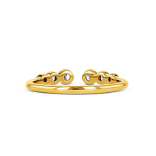 Load image into Gallery viewer, 14k Gold and Genuine Diamond Open Bezel Set Ring with High Quality Graduated Size Diamonds for Women in White, Yellow or Rose Gold