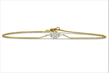 Load image into Gallery viewer, 18k Gold Genuine Diamond Evil Eye Marquise Cluster Adjustable Minimalist Stacking Layering Chain Bracelet for Women Girls White Yellow Rose