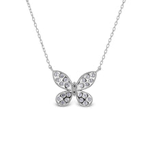 Load image into Gallery viewer, 18k Solid Gold Genuine Natural Diamond Pave Butterfly Necklace