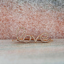 Load image into Gallery viewer, Single (Half Pair) 14k and Genuine Diamond LOVE Ear Crawler Climber Earrings Microset in White, Yellow or Rose Gold for Women