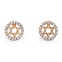Load image into Gallery viewer, Single (Half Pair) 14K Gold + Genuine Diamond Star of David Earring Stud | Jewish Star Earring | Religious Jewelry | Bat Mitzvah Gift