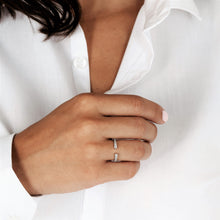 Load image into Gallery viewer, 14k Solid Gold Genuine Natural Diamond Open Band Stacking Ring for Women