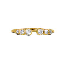 Load image into Gallery viewer, 14k Gold and Genuine Diamond Open Bezel Set Ring with High Quality Graduated Size Diamonds for Women in White, Yellow or Rose Gold