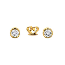Load image into Gallery viewer, Single (Half Pair) 14k Gold Bezel Set Genuine Very High Quality Diamond Stud Earring for Women
