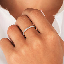 Load image into Gallery viewer, 14k Gold Genuine Diamond 2mm Half Eternity Simple Wedding Band or Stack Ring w/ High Quality Diamonds in White, Yellow or Rose Gold