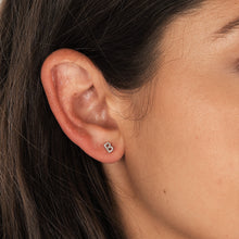 Load image into Gallery viewer, Single (Half Pair) 14K or 18k Gold & Genuine Diamond Initial Monogram Personalized Custom Alphabet Mix + Match Stud Earrings