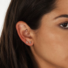 Load image into Gallery viewer, Single (Half Pair) 14K or 18k Gold & Genuine Diamond Initial Monogram Personalized Custom Alphabet Mix + Match Stud Earrings