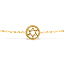 Load image into Gallery viewer, 14k Solid Gold Genuine Natural Diamond Star of David Chain Layering Bracelet