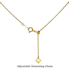 Load image into Gallery viewer, 18k Solid Gold Natural Diamond Small Cross Pendant w/ Adjustable Drawstring Chain | Religious Jewelry | Minimalist Cross For Woman or Child