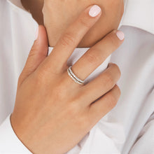 Load image into Gallery viewer, 14k Solid Gold Natural Diamond Baguette and Round Stackable Ring or Wedding Band