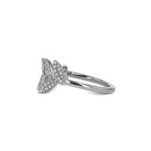 Load image into Gallery viewer, 14k Gold and Genuine Diamond Micro-Pave Leaf Petal Ring | Gold and Diamond Vine Ring for Women