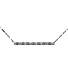 Load image into Gallery viewer, 14k Solid Gold and Genuine Diamond Micro-Pave Bar Trapeze Necklace for Women with Adjustable Length Chain 16"-18"