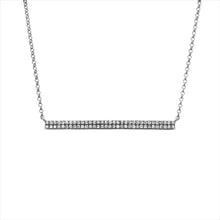 Load image into Gallery viewer, 14k Solid Gold and Genuine Diamond Micro-Pave Bar Trapeze Necklace for Women with Adjustable Length Chain 16"-18"