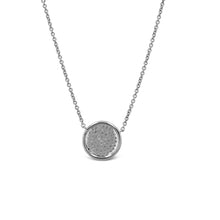 Load image into Gallery viewer, 14k Gold and Genuine Diamond Micro-Pave Circle Disc Necklace for Women with High Quality Diamonds