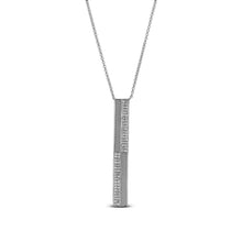 Load image into Gallery viewer, 14k Gold and Genuine Pave Diamond North-South Checkerboard Bar Necklace w/ High Quality Diamonds for Women