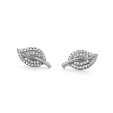 Load image into Gallery viewer, Single (Half Pair) 14k Gold Genuine Diamond Pave Leaf Petal Earrings