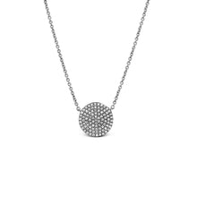 Load image into Gallery viewer, 14k Gold and Genuine Diamond Micro-Pave Circle Disc Necklace for Women with High Quality Diamonds