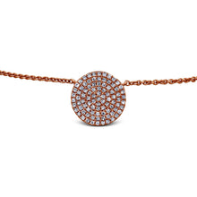 Load image into Gallery viewer, 14k Gold and Genuine Diamond Micro-Pave Circle Disc Necklace for Women with High Quality Diamonds