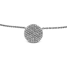 Load image into Gallery viewer, 14k Gold and Genuine Diamond Micro-Pave Circle Disc Necklace for Women with High Quality Diamonds