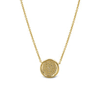 Load image into Gallery viewer, 14k Gold and Genuine Diamond Micro-Pave Circle Disc Necklace for Women with High Quality Diamonds
