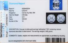 Load image into Gallery viewer, Pair of 18k White Gold and Genuine Diamond Asscher Cut Illusion Very High Quality VVS Diamond Stud Earrings 2ct Look (1/2ct Actual Weight)