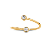 Load image into Gallery viewer, 14k Gold Genuine Diamond Bezel Twist Dainty Minimalist Spiral Ring for Women White, Yellow Rose Gold