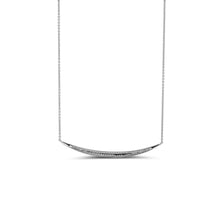 Load image into Gallery viewer, 14k Gold and Genuine Diamond Microset Pave Curved Bar Crescent Necklace w/ High Quality Diamonds in White, Yellow or Rose Gold for Women