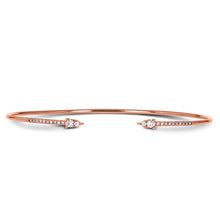 Load image into Gallery viewer, 14k Solid Gold Genuine Natural Diamond Thin Stackable Bangle Cuff with High Quality Diamonds for Women in White, Yellow or Rose Gold