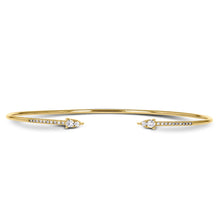 Load image into Gallery viewer, 14k Solid Gold Genuine Natural Diamond Thin Stackable Bangle Cuff with High Quality Diamonds for Women in White, Yellow or Rose Gold