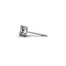 Load image into Gallery viewer, Pair of 18k White Gold and Genuine Diamond Asscher Cut Illusion Very High Quality VVS Diamond Stud Earrings 2ct Look (1/2ct Actual Weight)