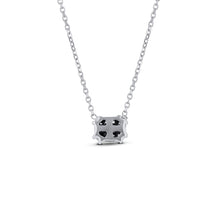 Load image into Gallery viewer, 18k White Gold Very High Quality VVS F Genuine Diamond Solitaire Emerald Cut Dainty Delicate Minimalist Choker Pendant Necklace on Chain