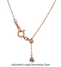 Load image into Gallery viewer, 18K Gold Genuine Small Heart Shaped Diamond Minimalist Layering Stacking Solitaire Necklace w/ Adjustable Drawstring Chain for Women