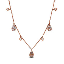 Load image into Gallery viewer, 14K Gold Genuine Diamond Teardrop Dangle Necklace