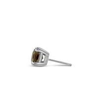 Load image into Gallery viewer, 14k Gold Smokey Topaz Quartz Cushion Cut Stud Earring Pair for Women