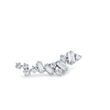 Load image into Gallery viewer, 14k or 18k Solid Gold Genuine Natural Baguette and Round Diamond Ear Climber