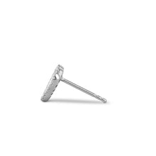 Load image into Gallery viewer, Pair of 14k Gold Genuine Diamond Turquoise Black Onyx White Agate Heart Shaped Stud Earrings for Women or Girls White Yellow Rose