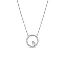 Load image into Gallery viewer, 14K Gold Necklace Genuine Diamond Round Shape Pendant on Chain Adjustable Chain Length for Women Yellow White Rose
