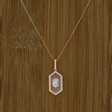 Load image into Gallery viewer, 14K Genuine Diamond Medallion Shape Necklace for Women in 14k Rose White and Yellow Gold